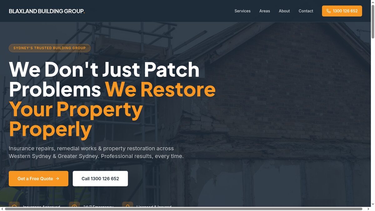 Building & Construction website screenshot