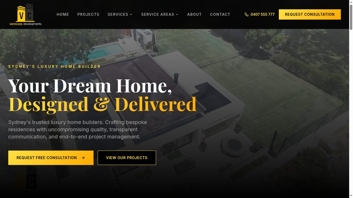 Property Development website screenshot